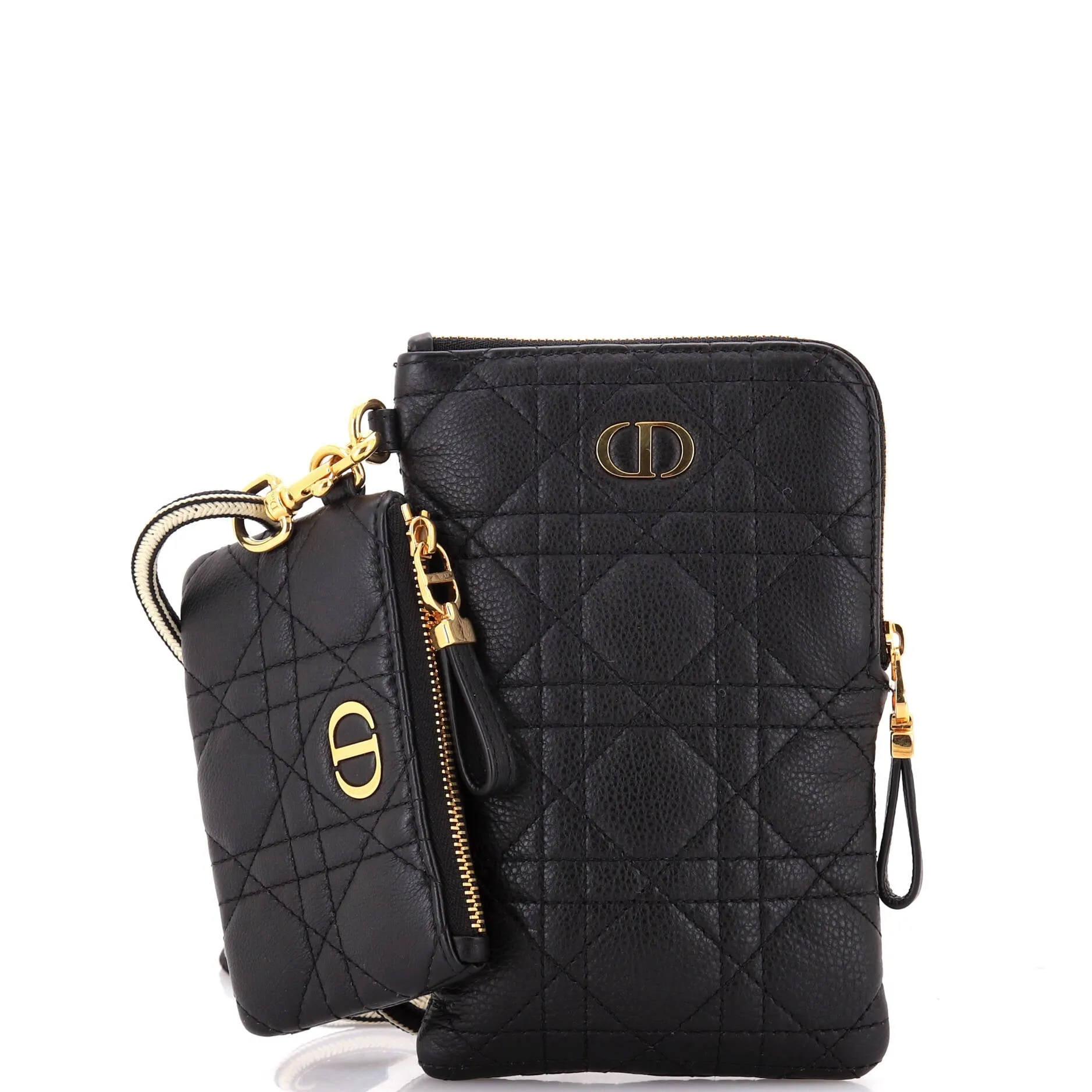 Caro Multifunctional Pouch Cannage Quilt Calfskin