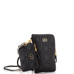 Caro Multifunctional Pouch Cannage Quilt Calfskin