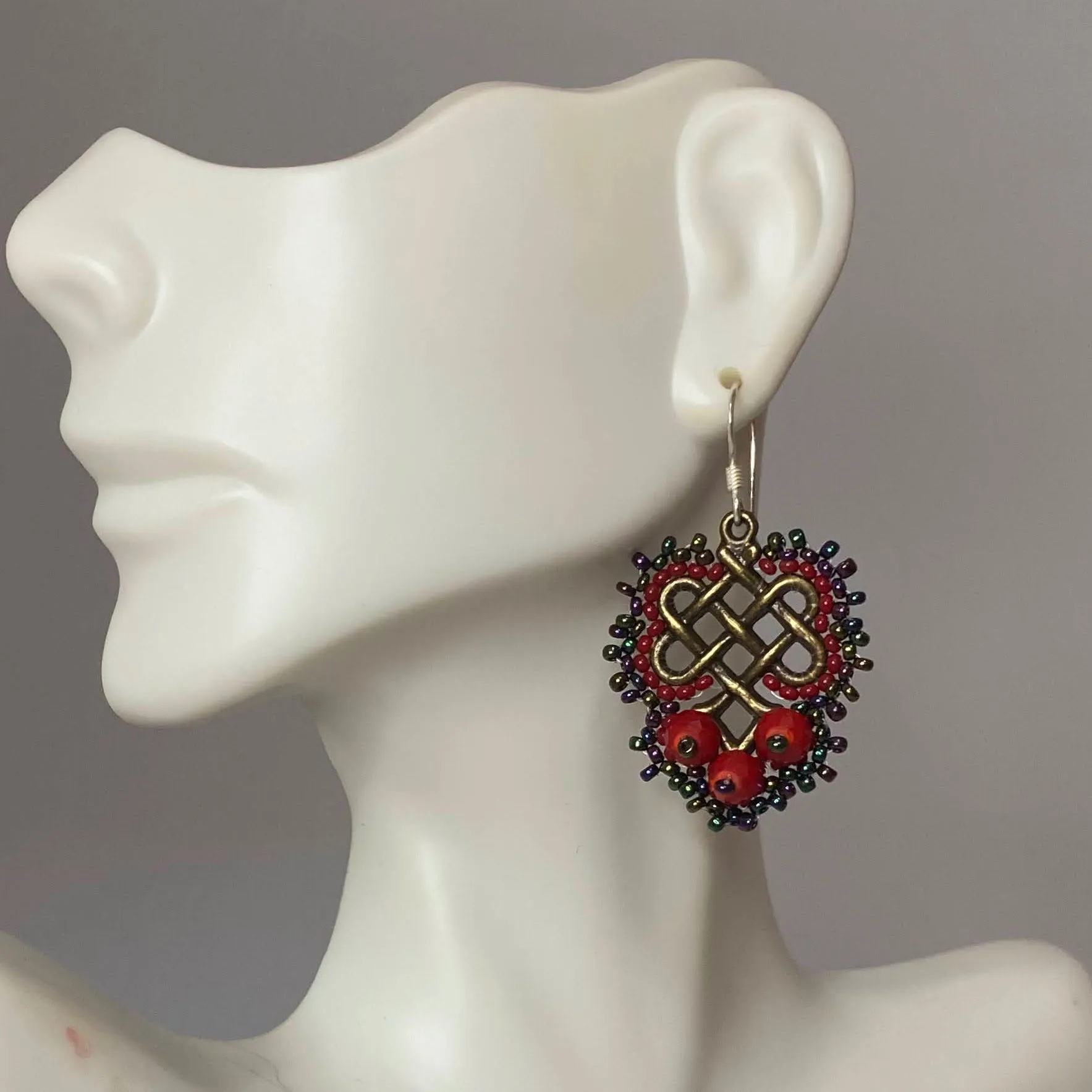 Endless Knot Beaded Component Earrings