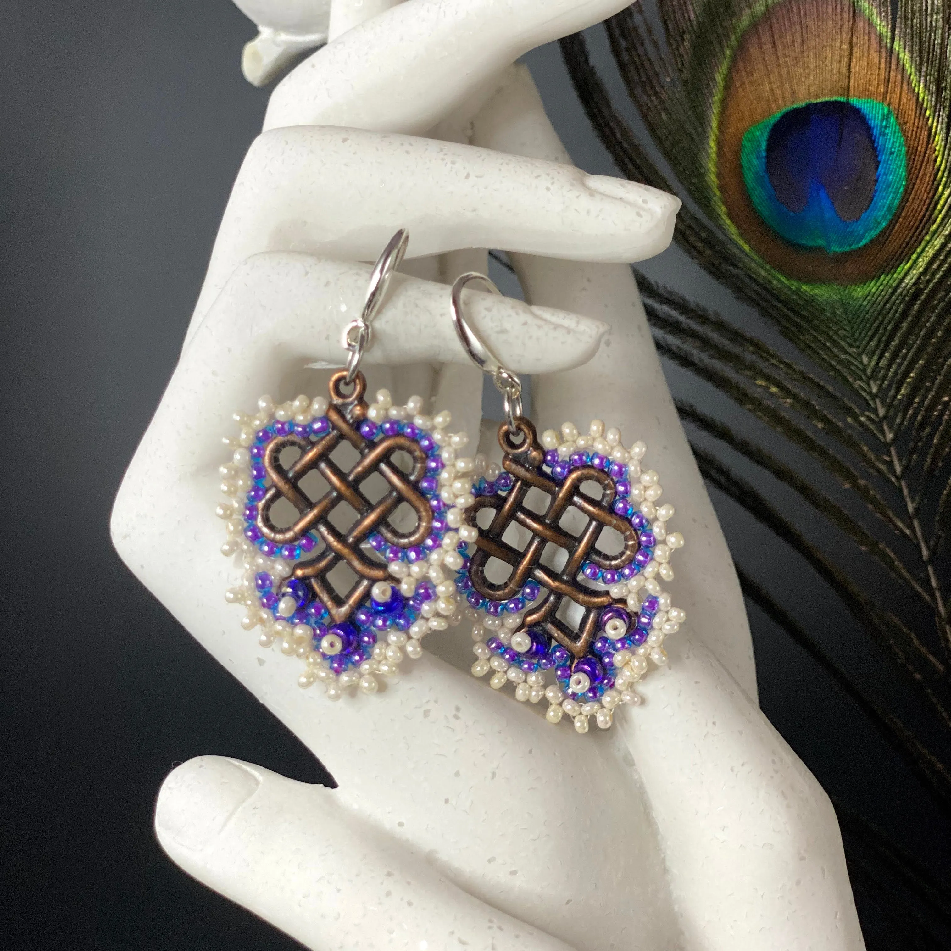 Endless Knot Beaded Component Earrings