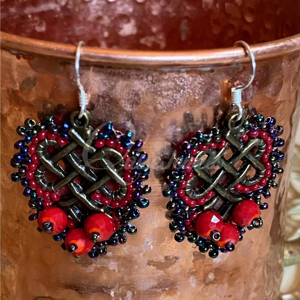 Endless Knot Beaded Component Earrings