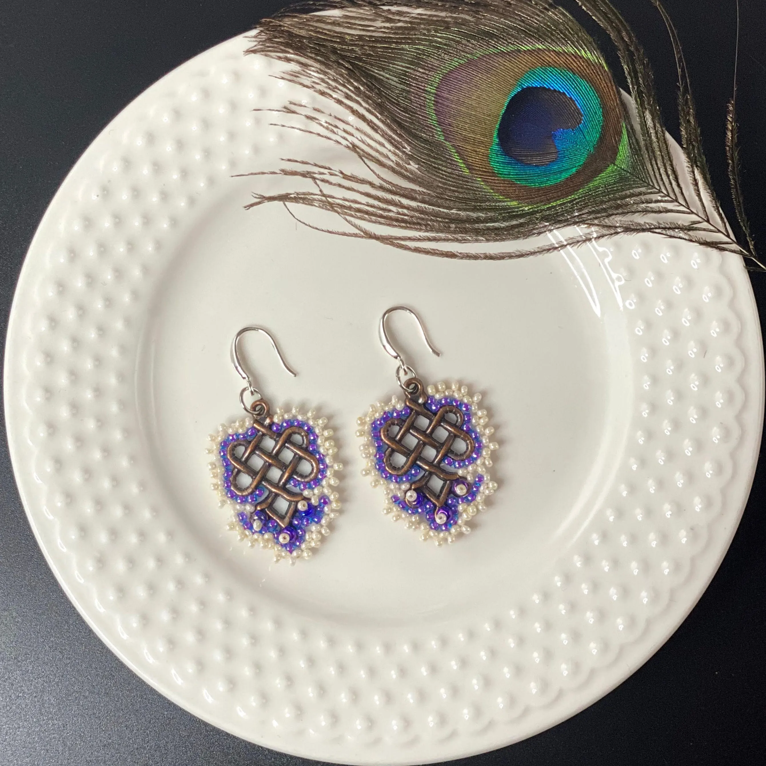 Endless Knot Beaded Component Earrings