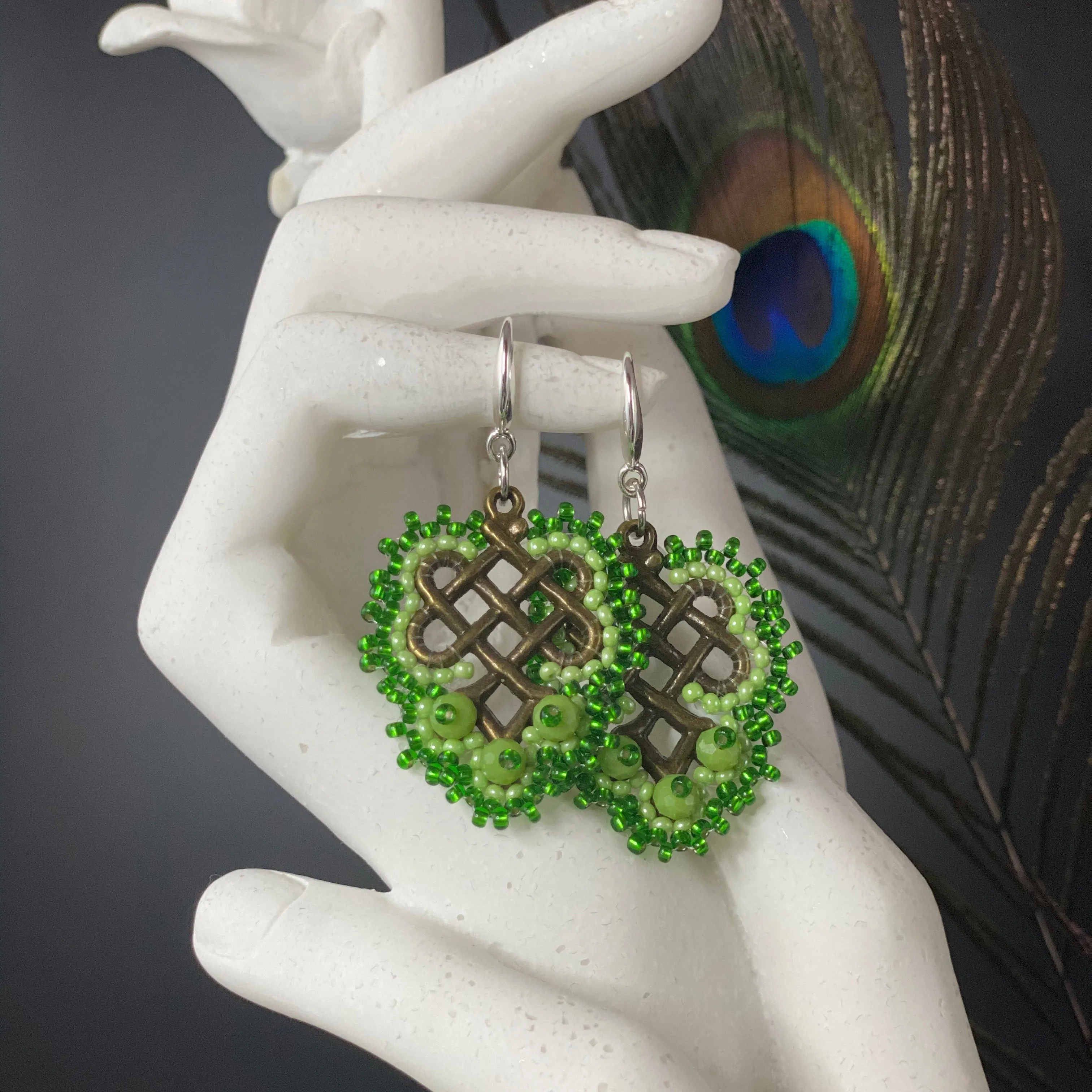 Endless Knot Beaded Component Earrings