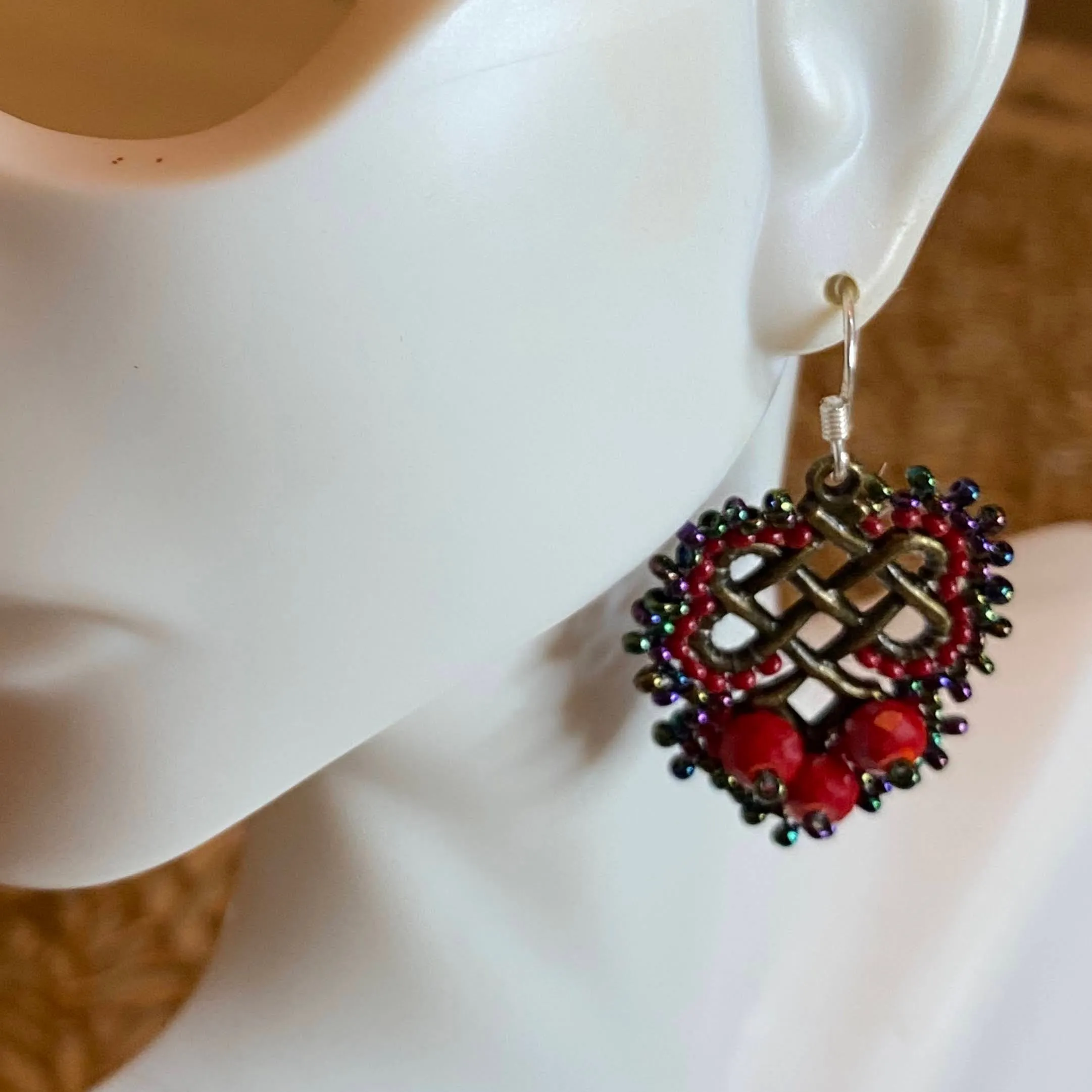 Endless Knot Beaded Component Earrings