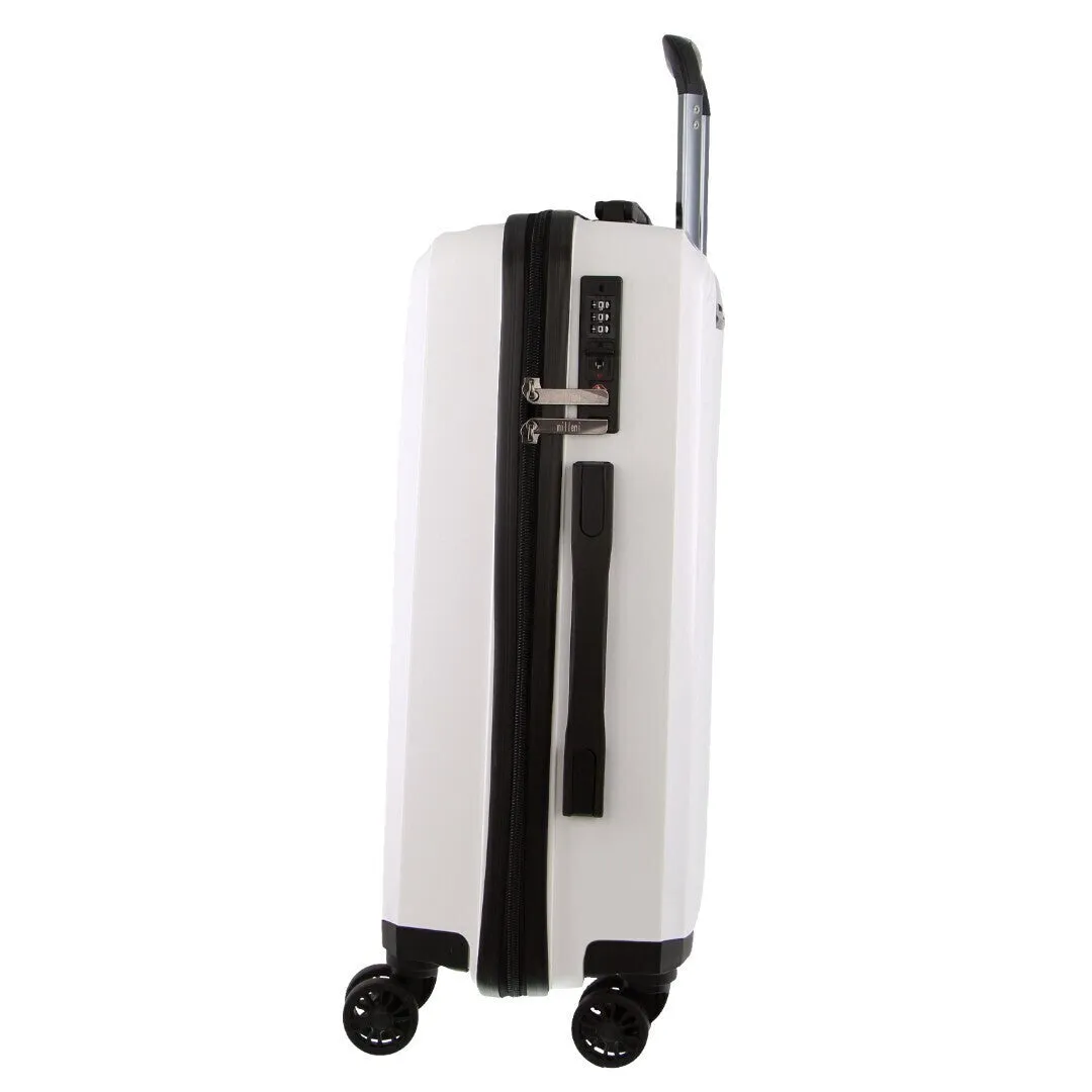 Pierre Cardin Inspired Milleni Luggage White Bag Medium   FREE Milleni Backpack