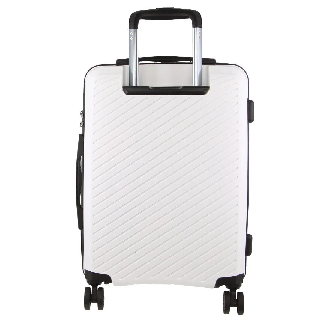 Pierre Cardin Inspired Milleni Luggage White Bag Medium   FREE Milleni Backpack
