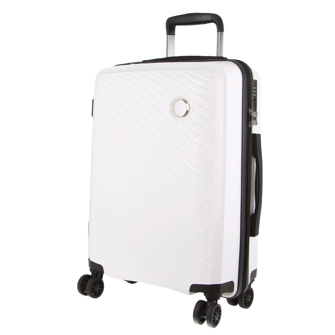 Pierre Cardin Inspired Milleni Luggage White Bag Medium   FREE Milleni Backpack