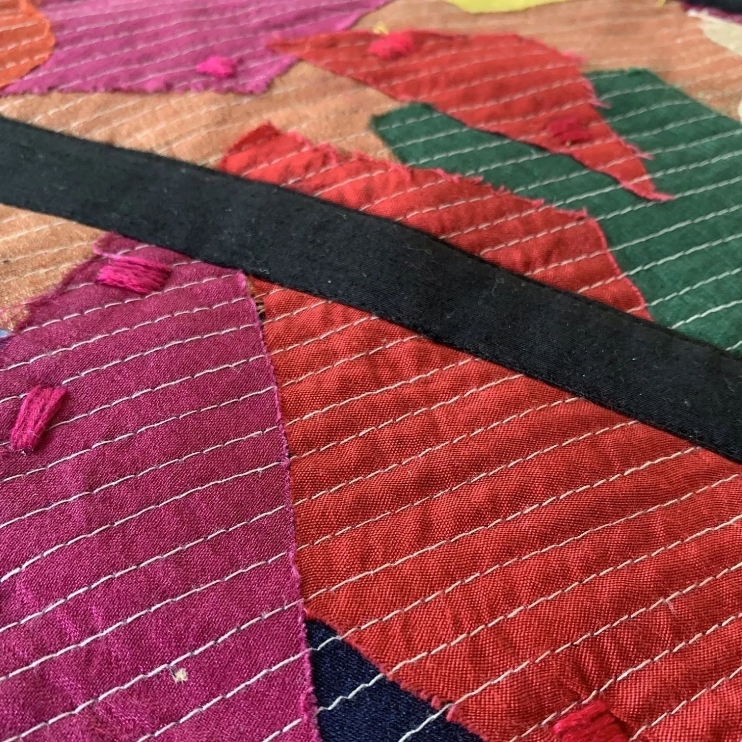 Vibrant Charm Silk Patchwork Laptop Bag Sleeve | Multi Colour | 15 Inches