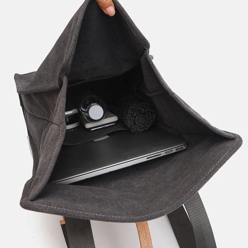 Womens Canvas Folded Backpack Laptop Bags